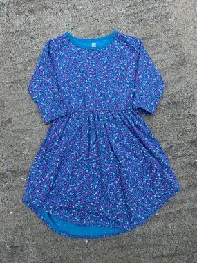 Teal Floral Fit-and-Flare Dress